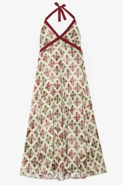 Langes Kleid aus bedruckter Viskose