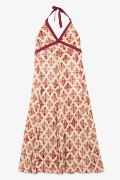 Langes Kleid aus bedruckter Viskose