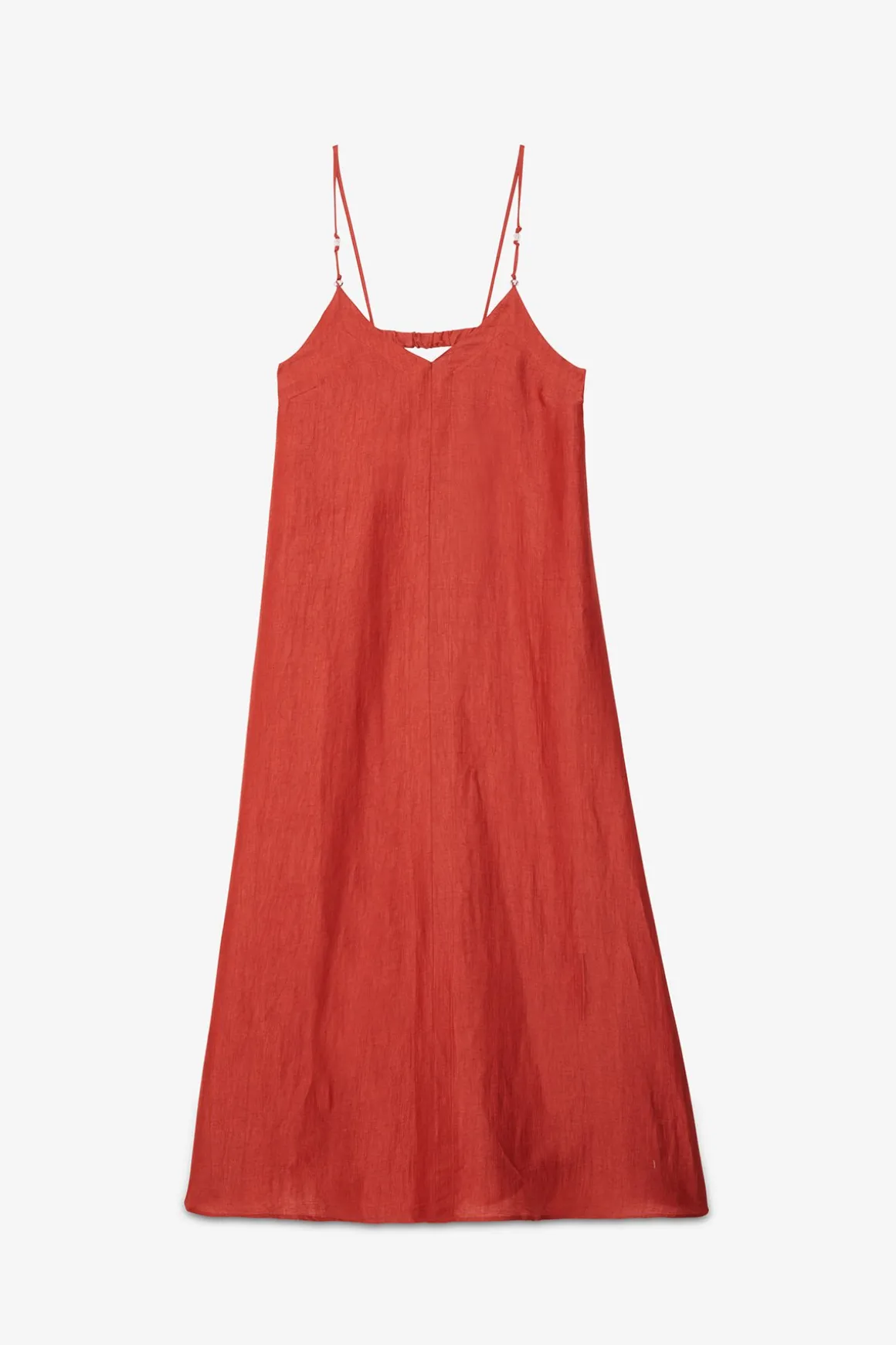 Langes Kleid aus satiniertem Leinen