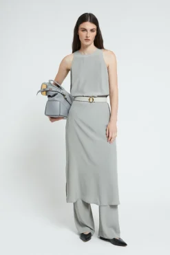 Langes Kleid aus Seidenmischgewebe