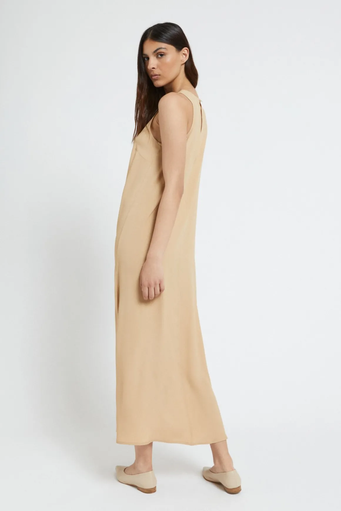 Langes Kleid aus Seidenmischgewebe