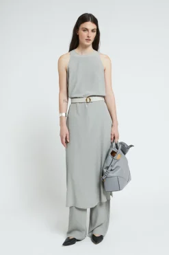 Langes Kleid aus Seidenmischgewebe