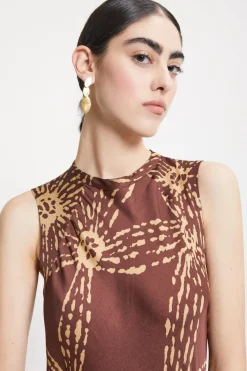 Langes Kleid aus Viskosesatin