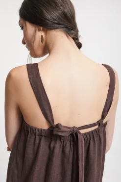 Langes Leinenkleid