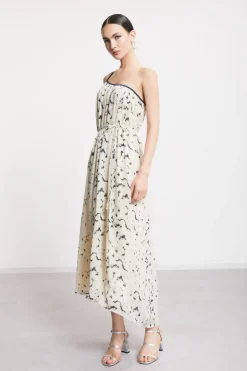 Langes One-Shoulder-Kleid aus Viskose