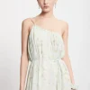 Langes One-Shoulder-Kleid aus Viskose