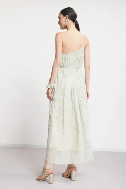 Langes One-Shoulder-Kleid aus Viskose