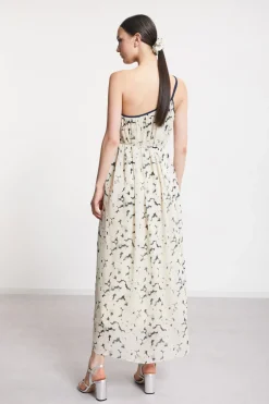 Langes One-Shoulder-Kleid aus Viskose