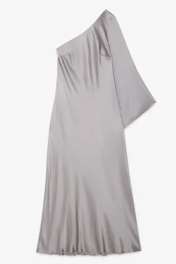 Langes One-Shoulder-Kleid aus Viskose