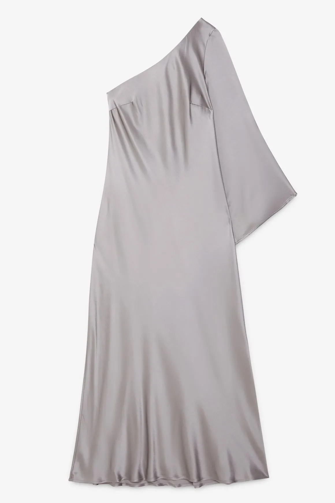 Langes One-Shoulder-Kleid aus Viskose
