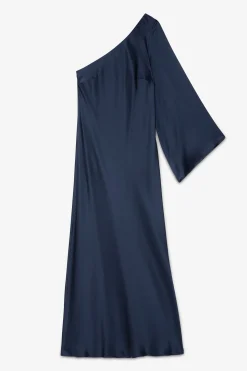 Langes One-Shoulder-Kleid aus Viskose