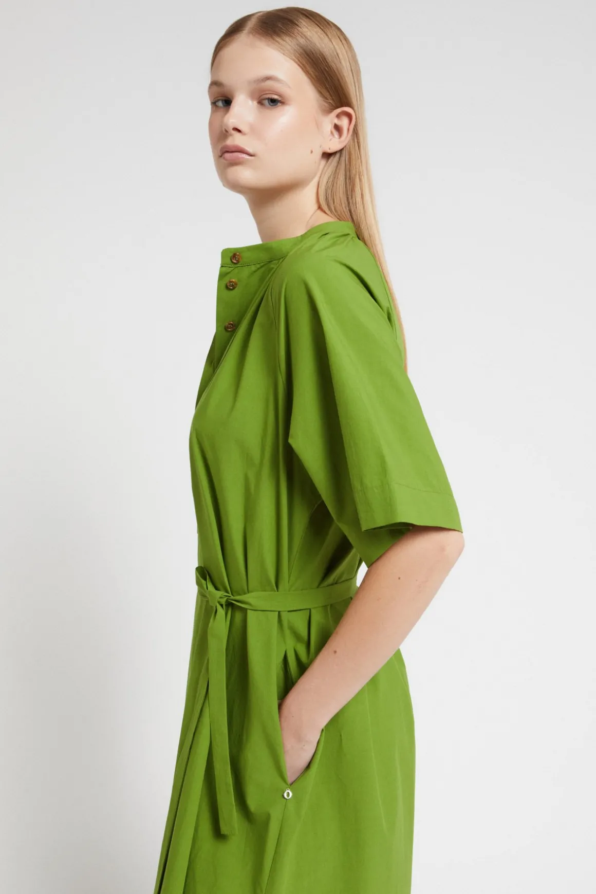 Langes Popelinekleid