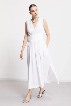 Langes Popelinekleid