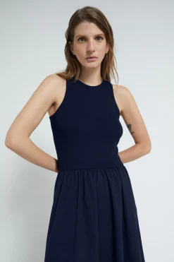 Langes Popelinekleid