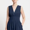 Langes Popelinekleid