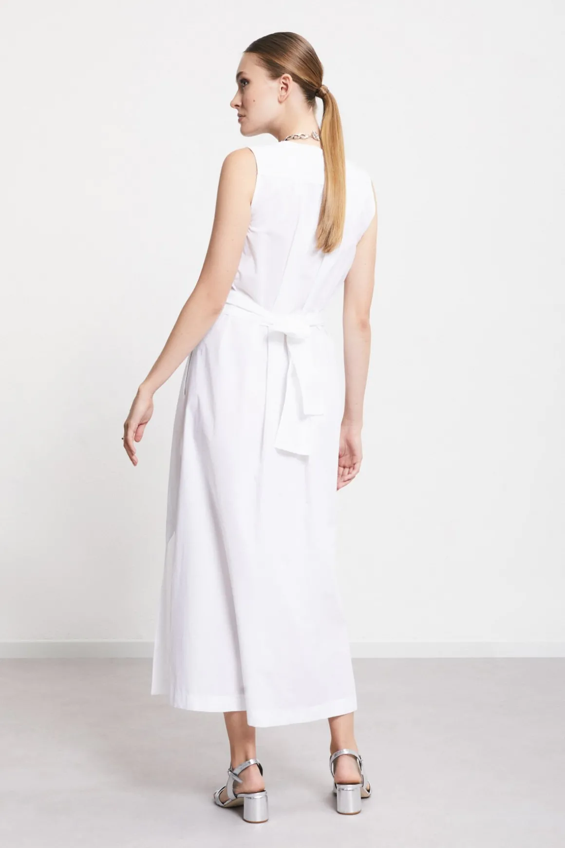 Langes Popelinekleid