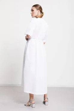 Langes Popelinekleid