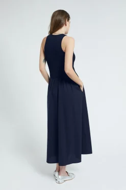 Langes Popelinekleid