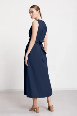 Langes Popelinekleid