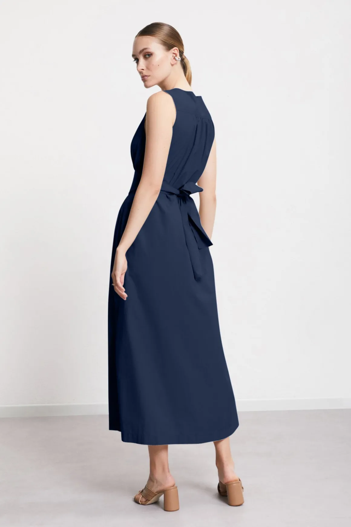 Langes Popelinekleid