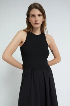 Langes Popelinekleid