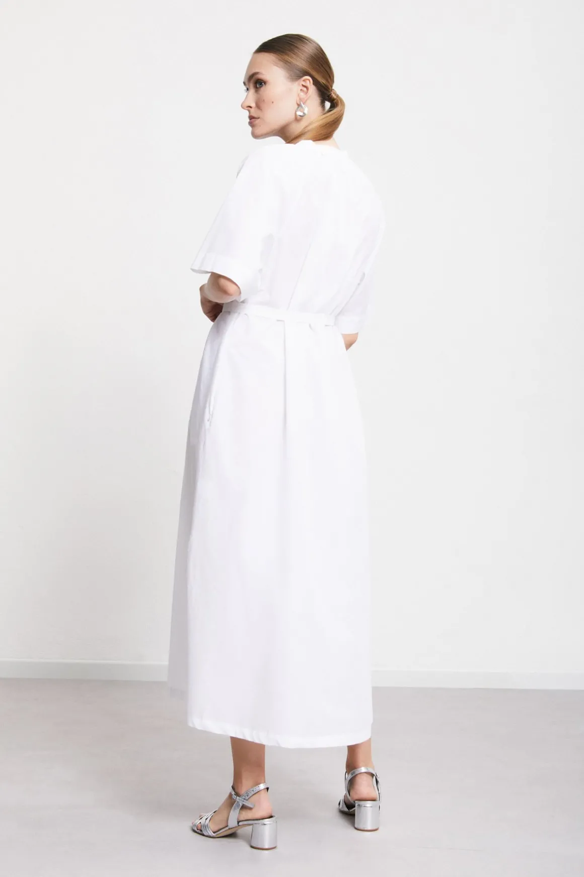 Langes Popelinekleid