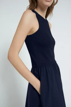 Langes Popelinekleid
