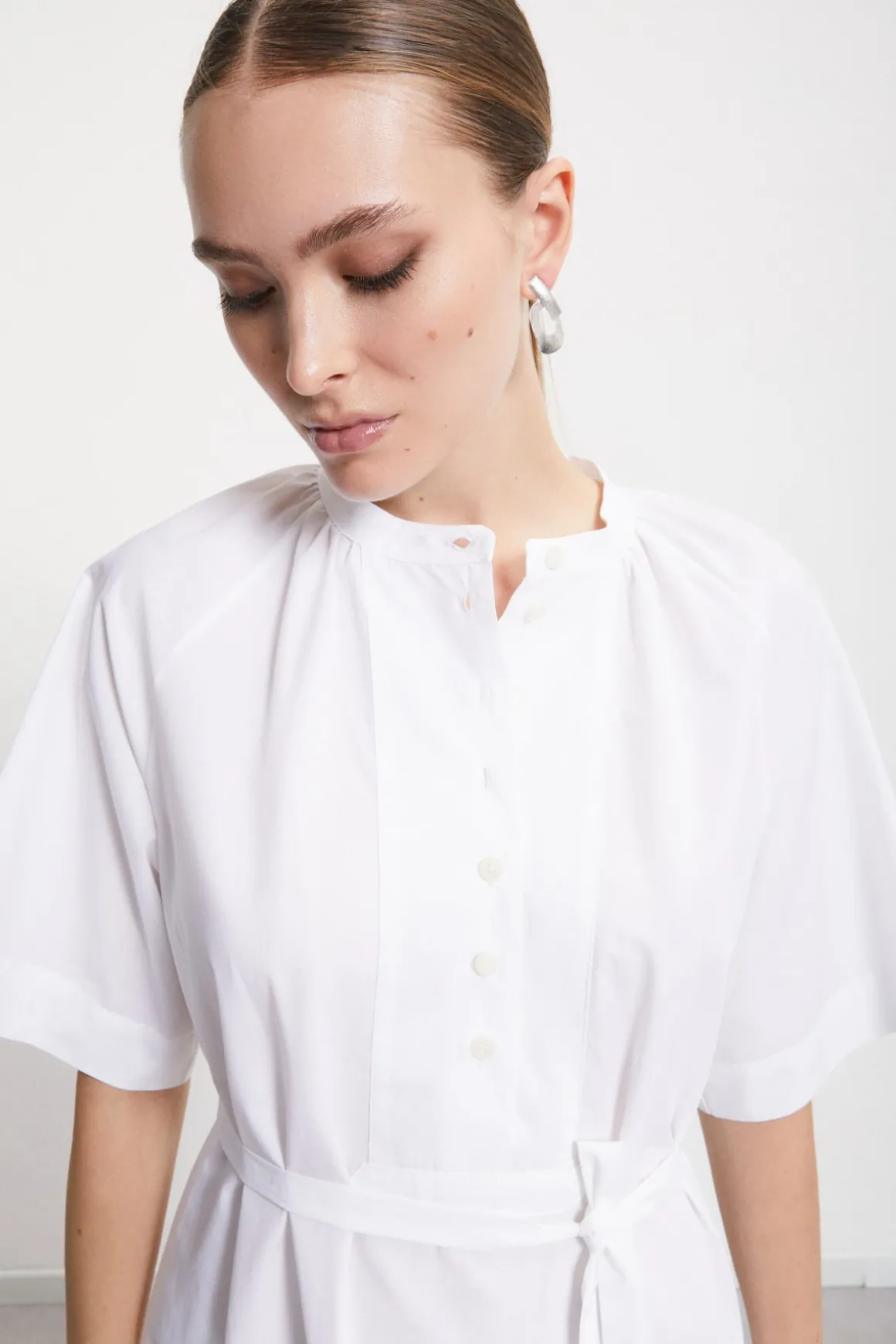 Langes Popelinekleid
