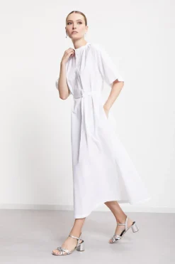Langes Popelinekleid