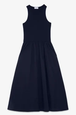 Langes Popelinekleid