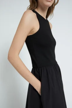 Langes Popelinekleid
