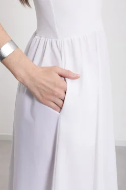 Langes Popelinekleid