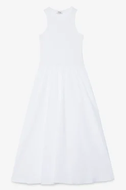 Langes Popelinekleid