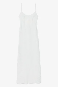 Langes Viskosekleid im Unterkleidstil