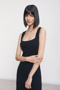 Langes Viskosekleid mit Fransen