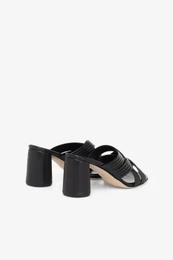 Ledersandalen mit hohem Absatz