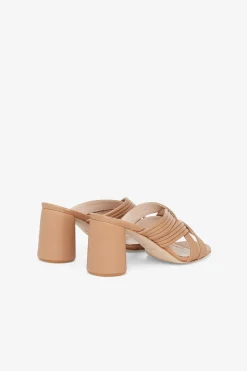 Ledersandalen mit hohem Absatz