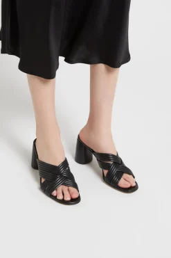 Ledersandalen mit hohem Absatz