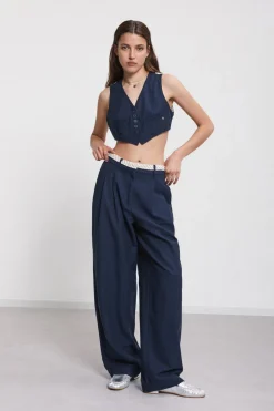Leinenhose aus 2 Stoffen