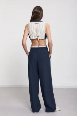 Leinenhose aus 2 Stoffen