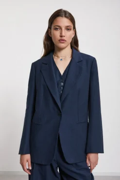 Leinenjacke aus 2 Stoffen