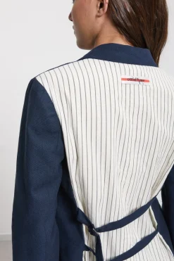 Leinenjacke aus 2 Stoffen