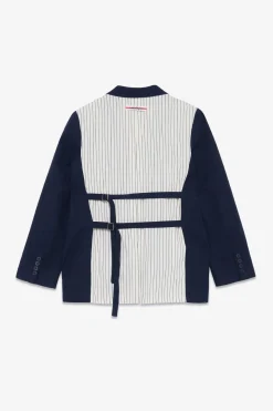Leinenjacke aus 2 Stoffen