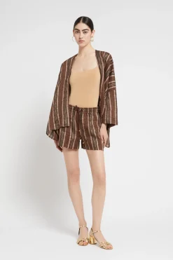 Leinenjacke im Kimono-Stil