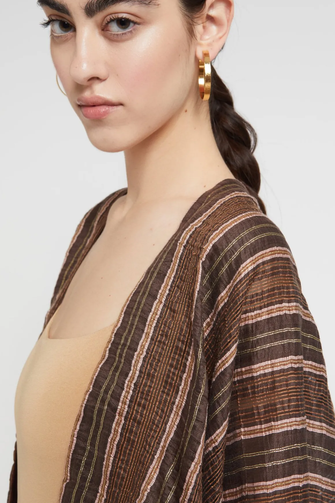 Leinenjacke im Kimono-Stil