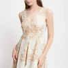 Midikleid aus bedrucktem Popeline