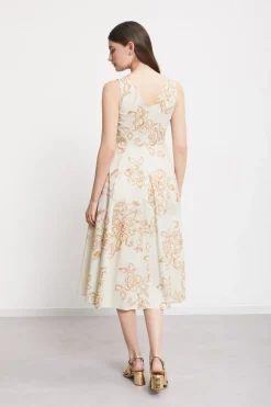 Midikleid aus bedrucktem Popeline