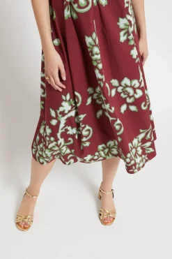 Midikleid aus bedrucktem Popeline