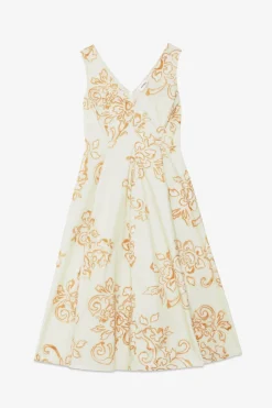 Midikleid aus bedrucktem Popeline