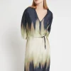 Midikleid aus bedruckter Viskose